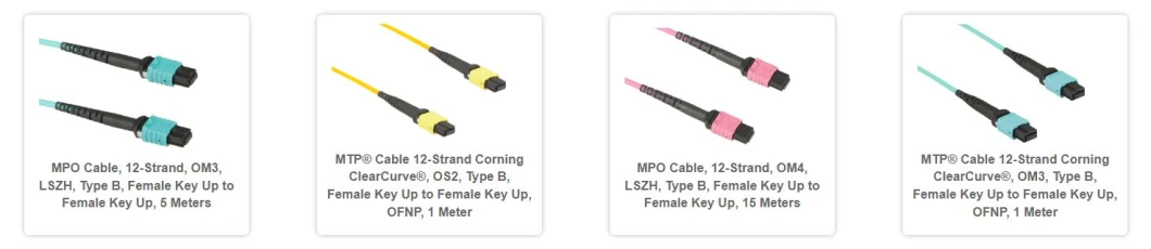 Fiber Optic MPO/MTP Low Loss Patch Cord Om4 Om5 Trunk Cable